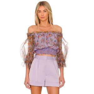 Alice and Olivia Conry Pleated Cuff Short in Lavender